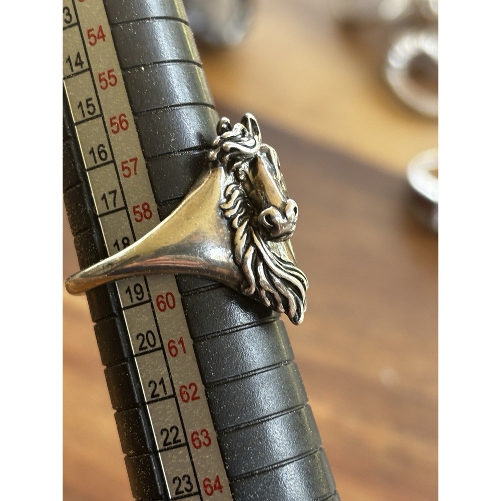 Vintage Silver Cloud Inc 925 Sterling Silver Dimensional Horse Head Ring SZ 8.5 - Picture 10 of 12